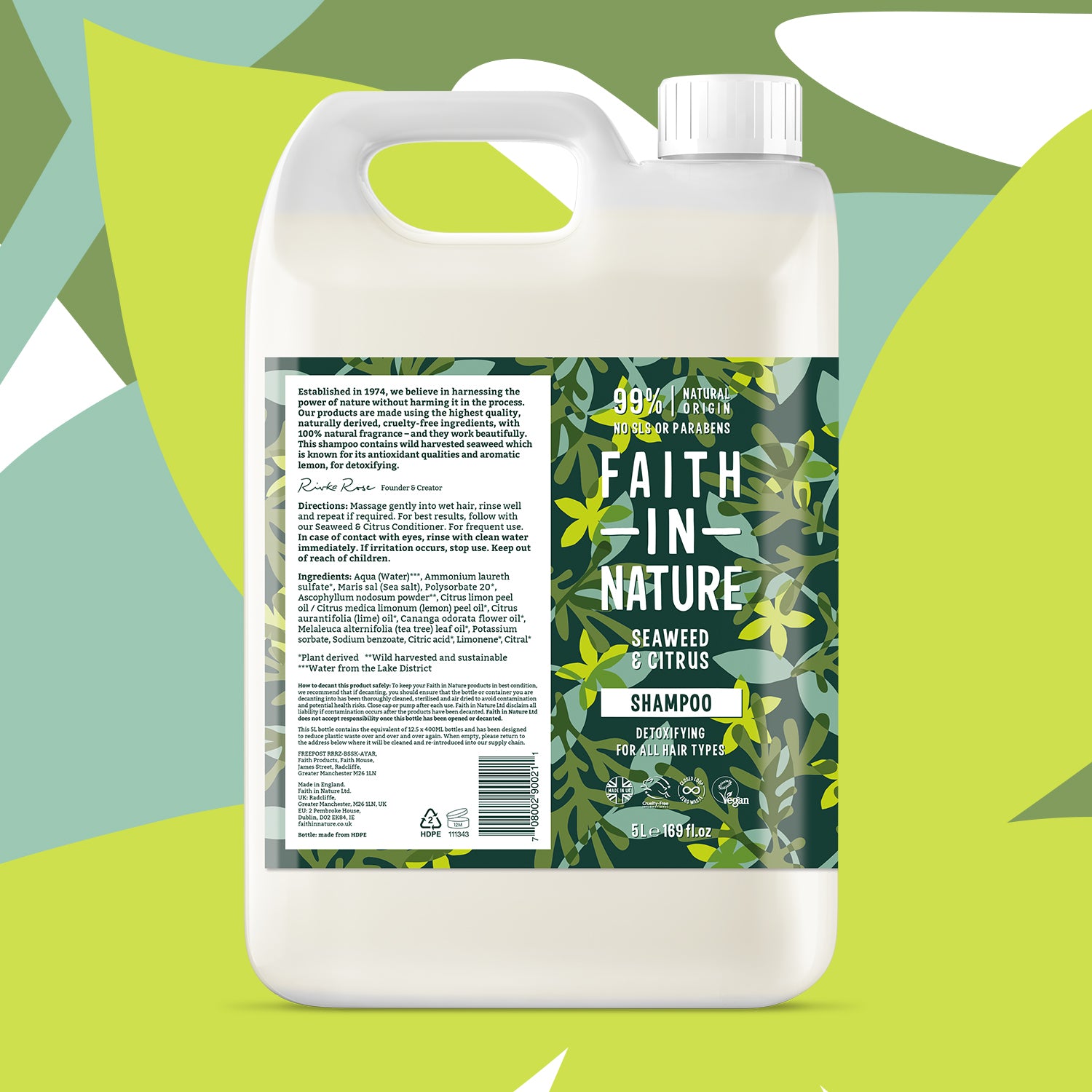 Faith In Nature Shampoo - Seaweed & Citrus 5 Litre Refill