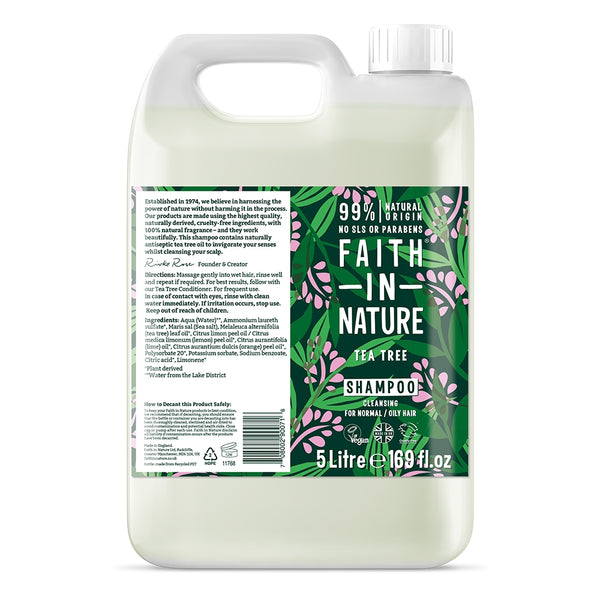 Faith In Nature Shampoo - Tea Tree 5 Litre Refill
