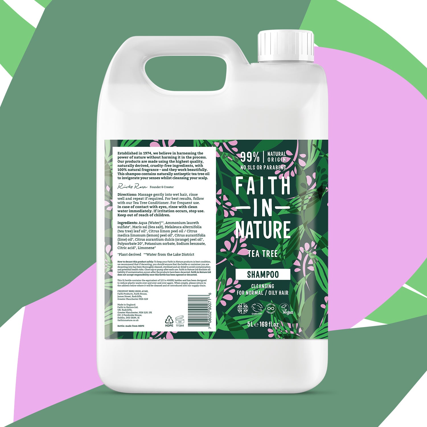 Faith In Nature Shampoo - Tea Tree 5 Litre Refill
