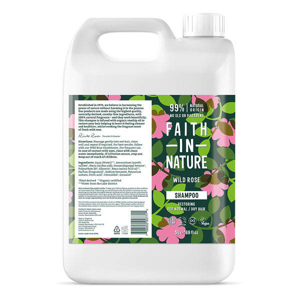 Faith in Nature 5 Litre Shampoo Refill - Wild Rose