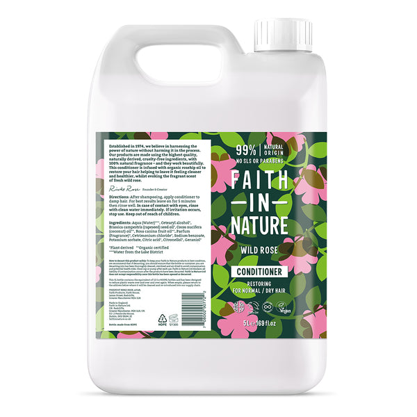 Faith in Nature 5 Litre Conditioner Refill - Wild Rose