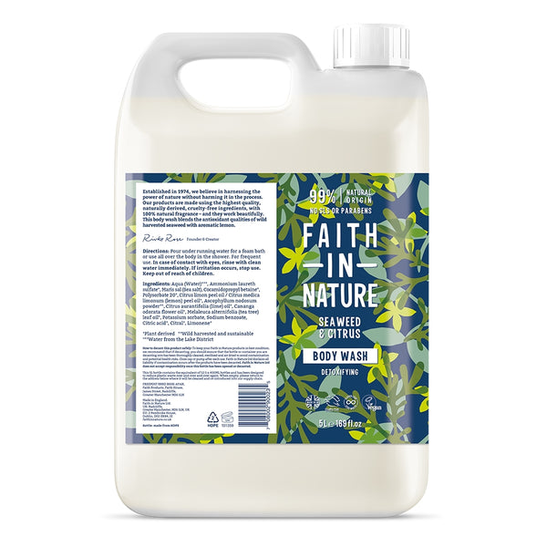 Faith In Nature Body Wash - Seaweed & Citrus 5 Litre Refill