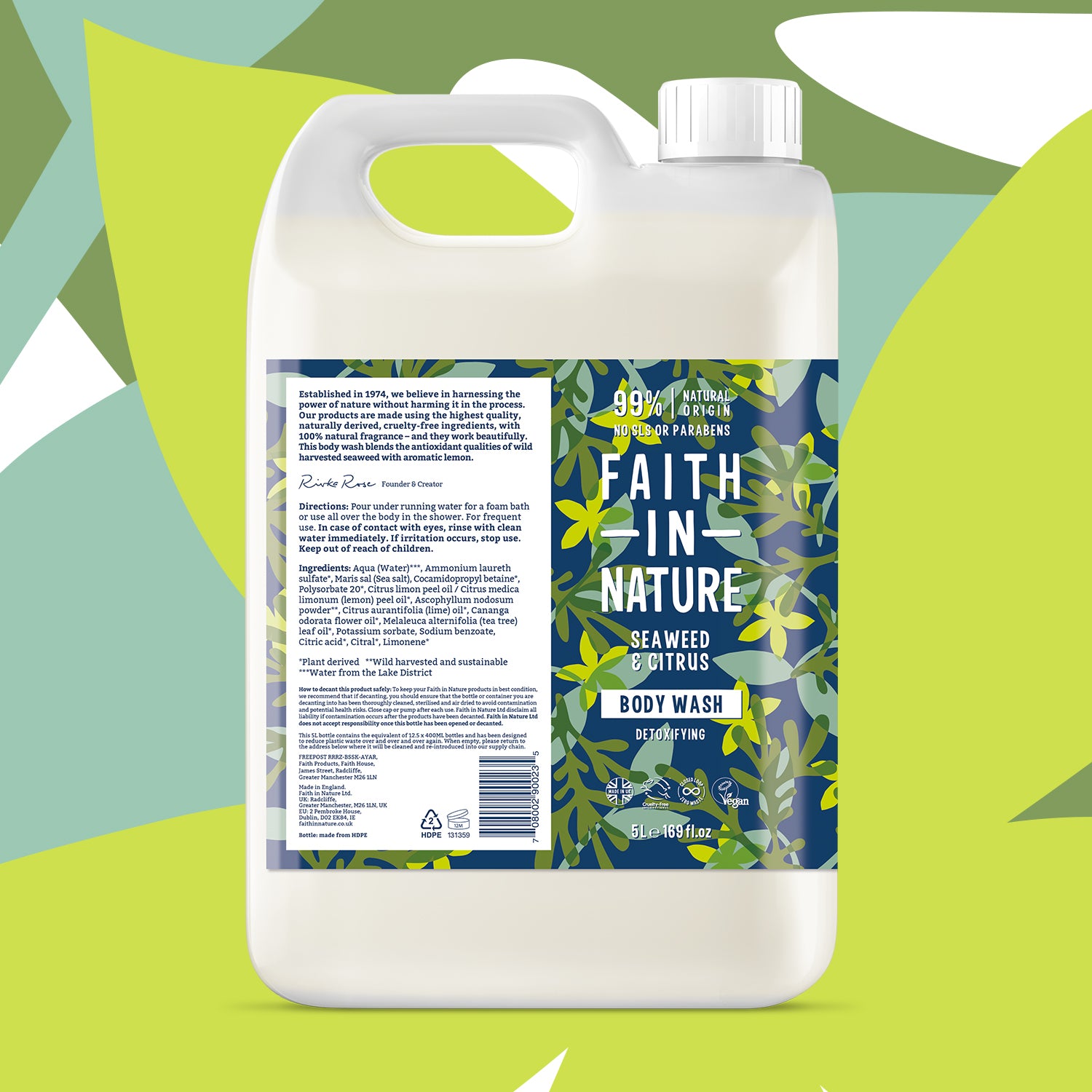 Faith In Nature Body Wash - Seaweed & Citrus 5 Litre Refill