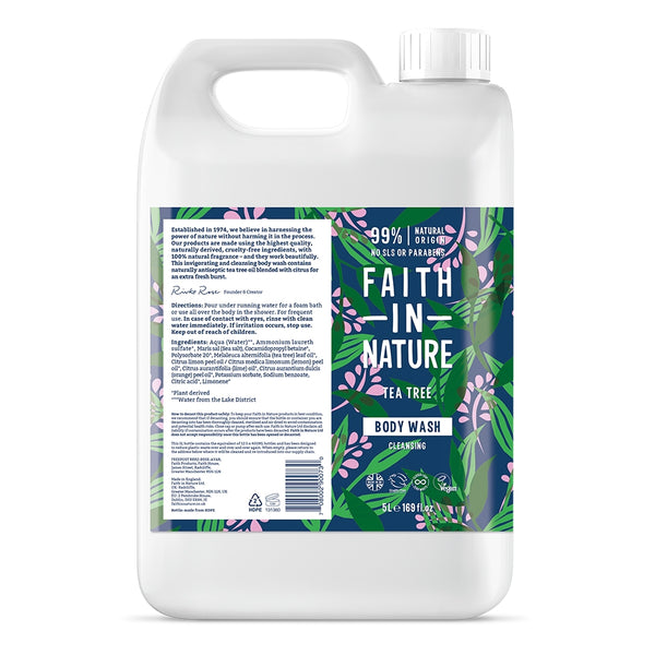 Faith In Nature Body Wash - Tea Tree 5 Litre Refill