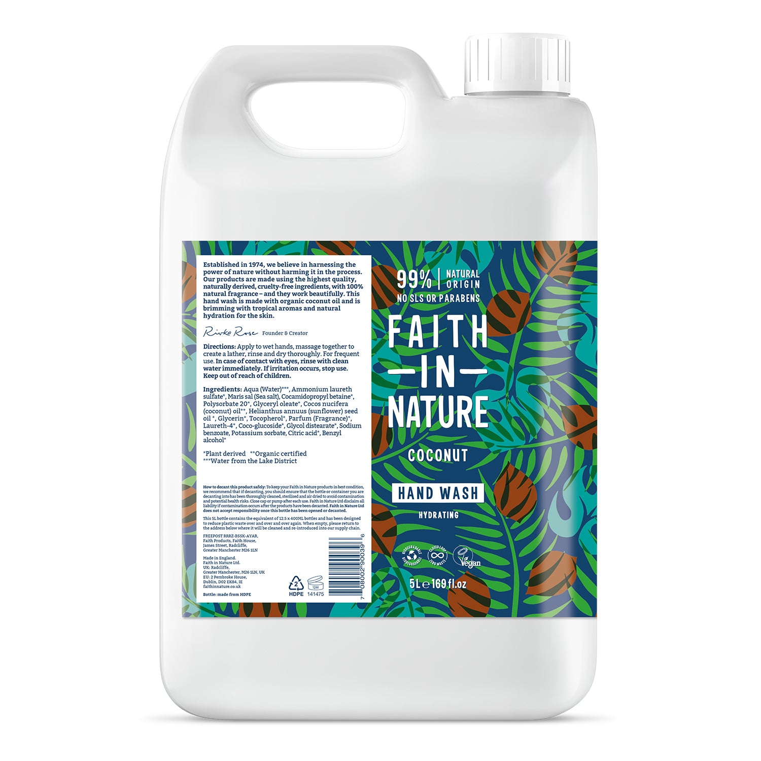 Faith in Nature - Coconut Hand Wash 5ltr