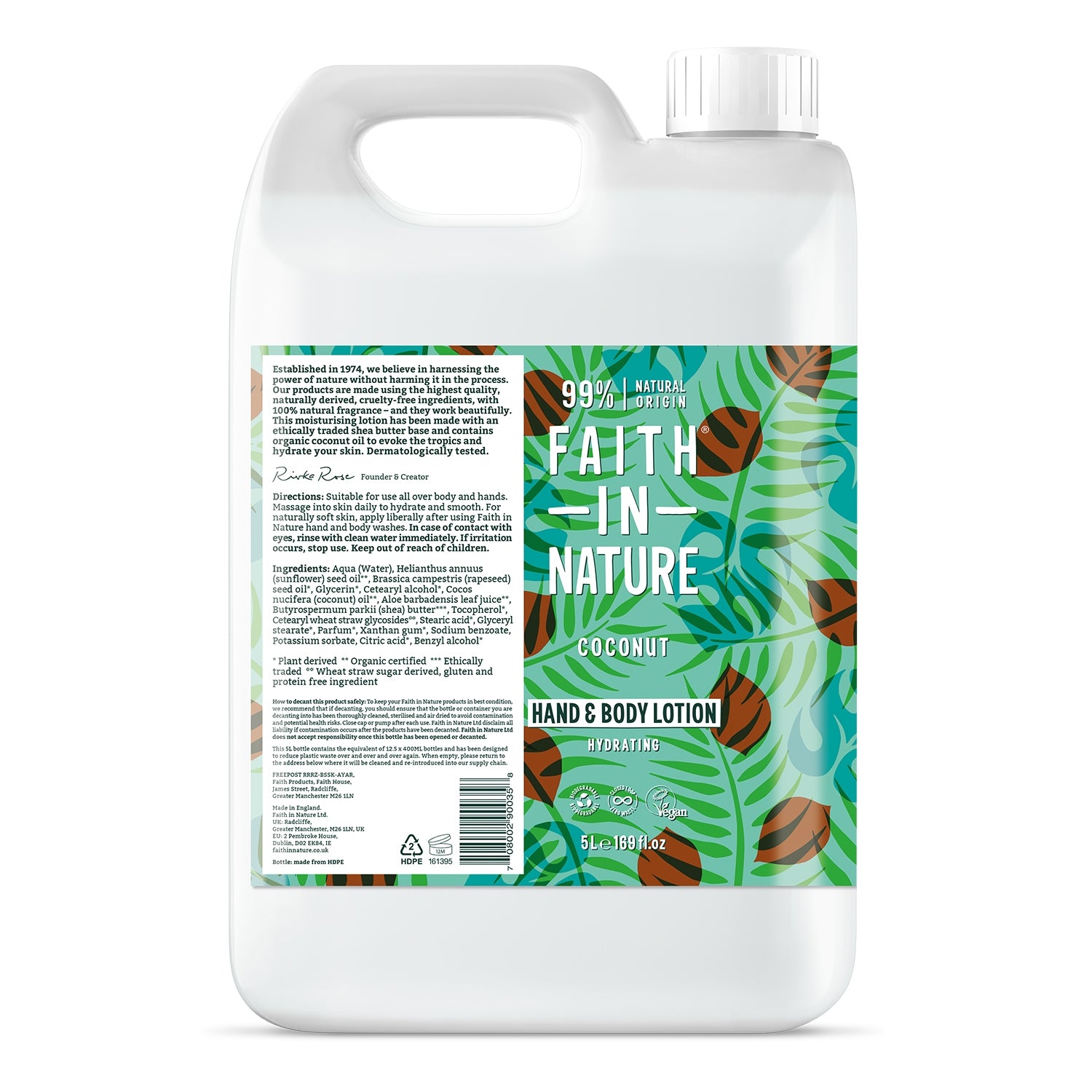 Coconut Hand & Body Lotion 5 Litre Refill