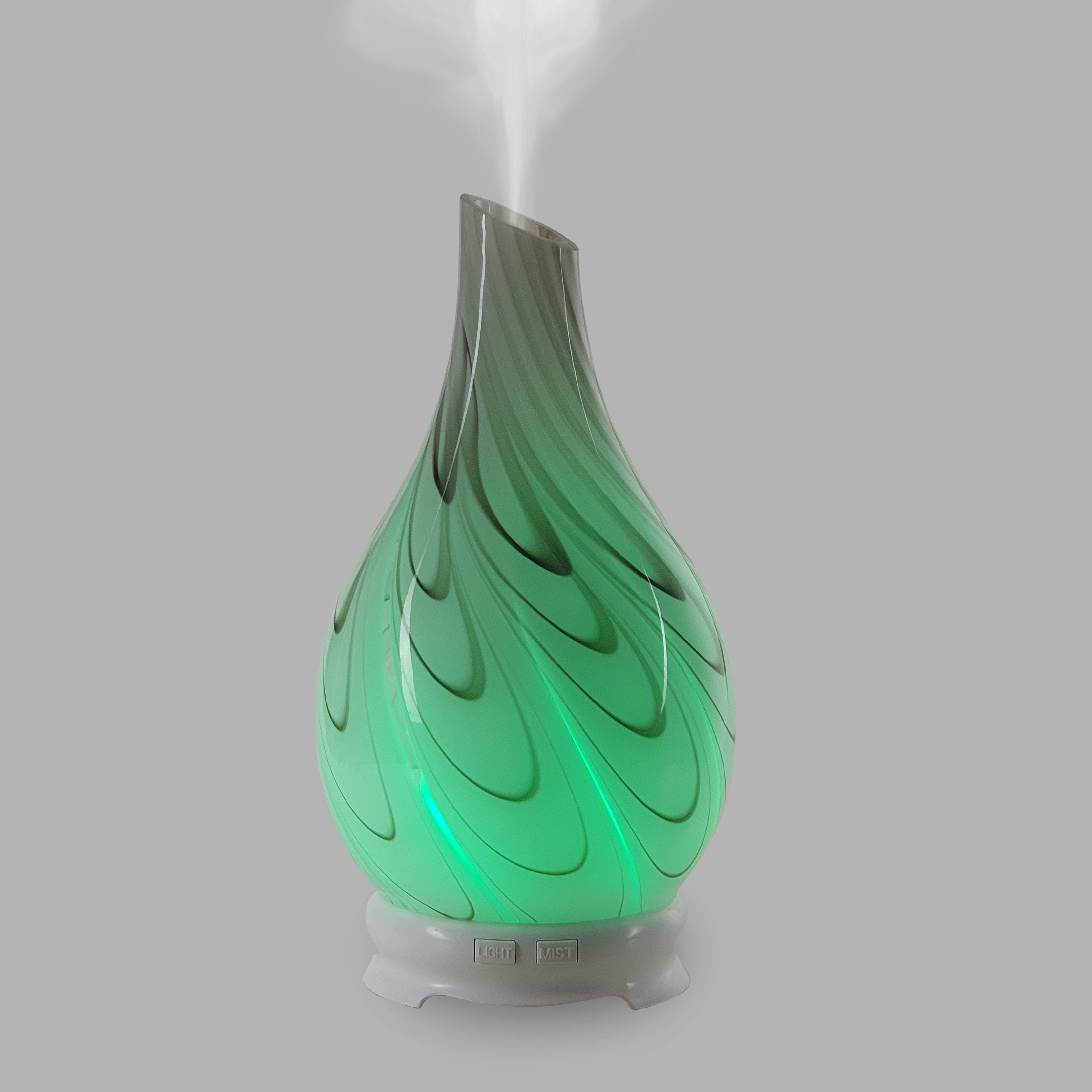This Galaxy Swirl essential oil diffuser brings a modern look to any room with its swirling blend of red and brown.