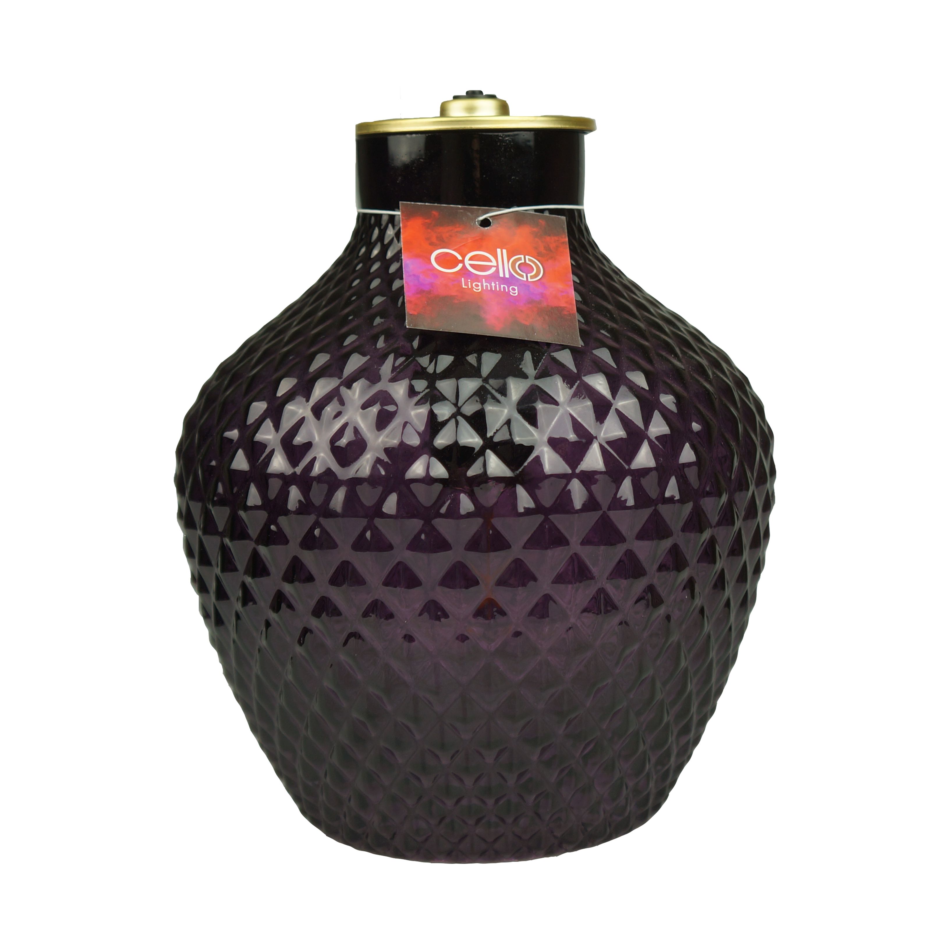 Cello Lamps - Diamond Squat Vase Purple