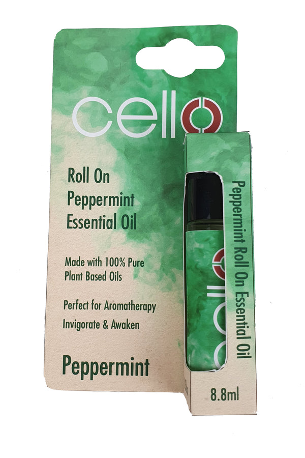 Cello - Peppermint Roll On Natural Essential Oil 8.8ml