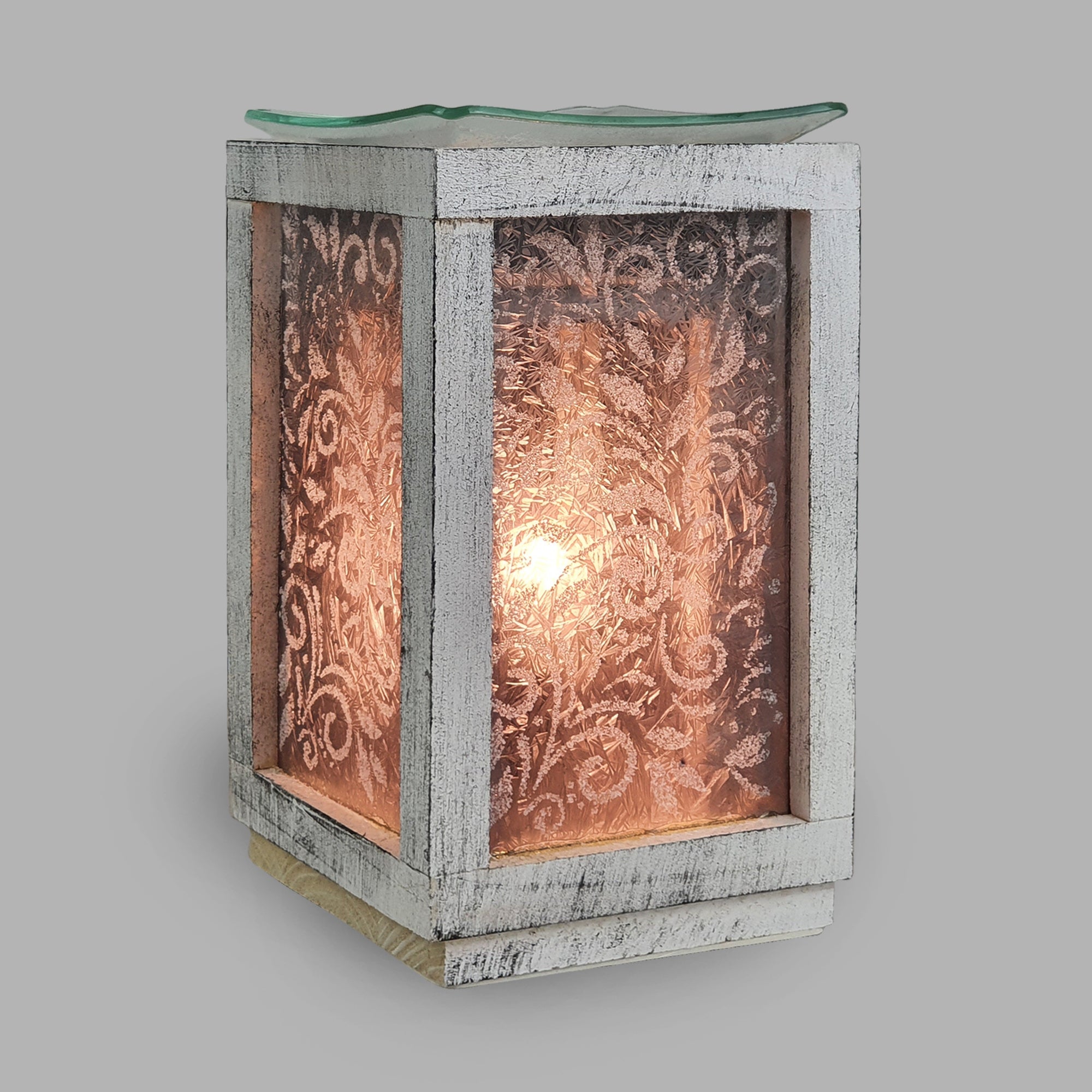 Cello Electric Wax Burner - Wooden - Whitewash