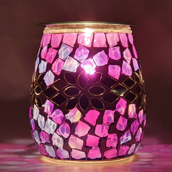 Cello Electric Wax Burner - Mosaic Glass Purple Stepping Stones