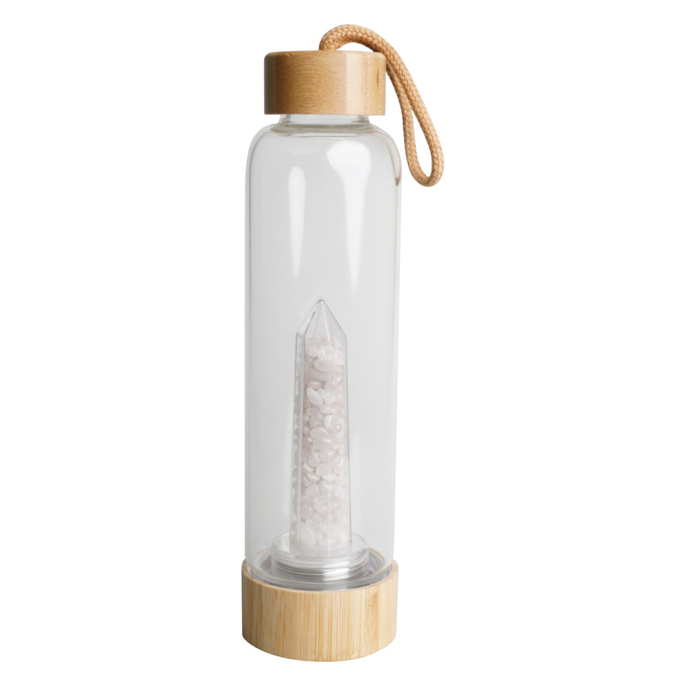 Cello - Bamboo Crystal Drinking Flask 500ml - Quartz Chips