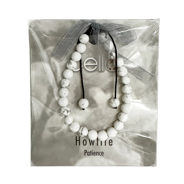 Wear this bracelet to feel the benefits of your gemstone. Patience is a virtue, and when this stone is with you, the fast-paced world will slow down so you can take a breath. Able to calm your mind and block out distractions,
Howlite is the perfect stone to keep close during our busy lives.