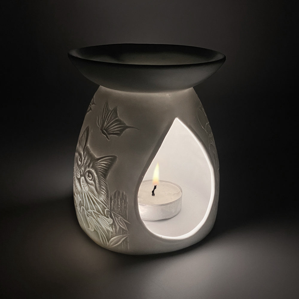 Cello - Porcelain Tealight Wax Melt Burner - Cat