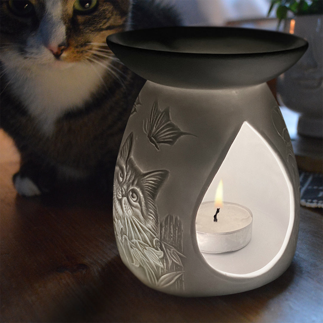 Cello - Porcelain Tealight Wax Melt Burner - Cat