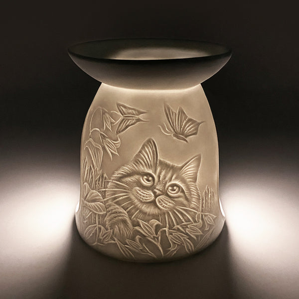 Cello - Porcelain Tealight Wax Melt Burner - Cat