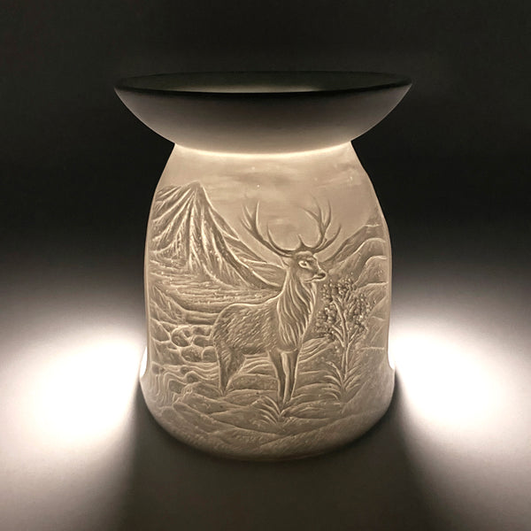 Cello - Porcelain Tealight Wax Melt Burner - Highland Stag