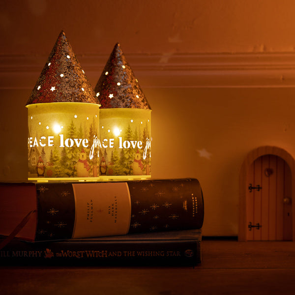 Splosh Christmas Light Up House Mini - Peace Love Joy