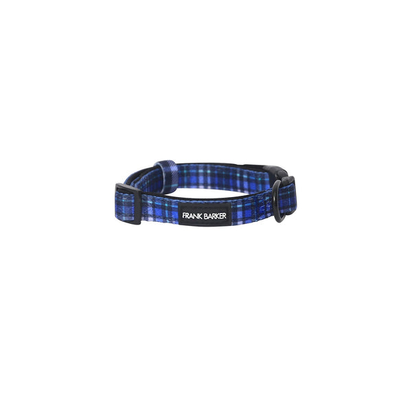 Available in 4 sizes, this cute, stylish plaid collar is the perfect new accessory for your beloved pet. With a clip-in-clasp closure, an adjustable slider to fit dogs of all sizes and cushioned neoprene lining for comfort, Frank Barker Collars are designed to be lightweight and functional.
