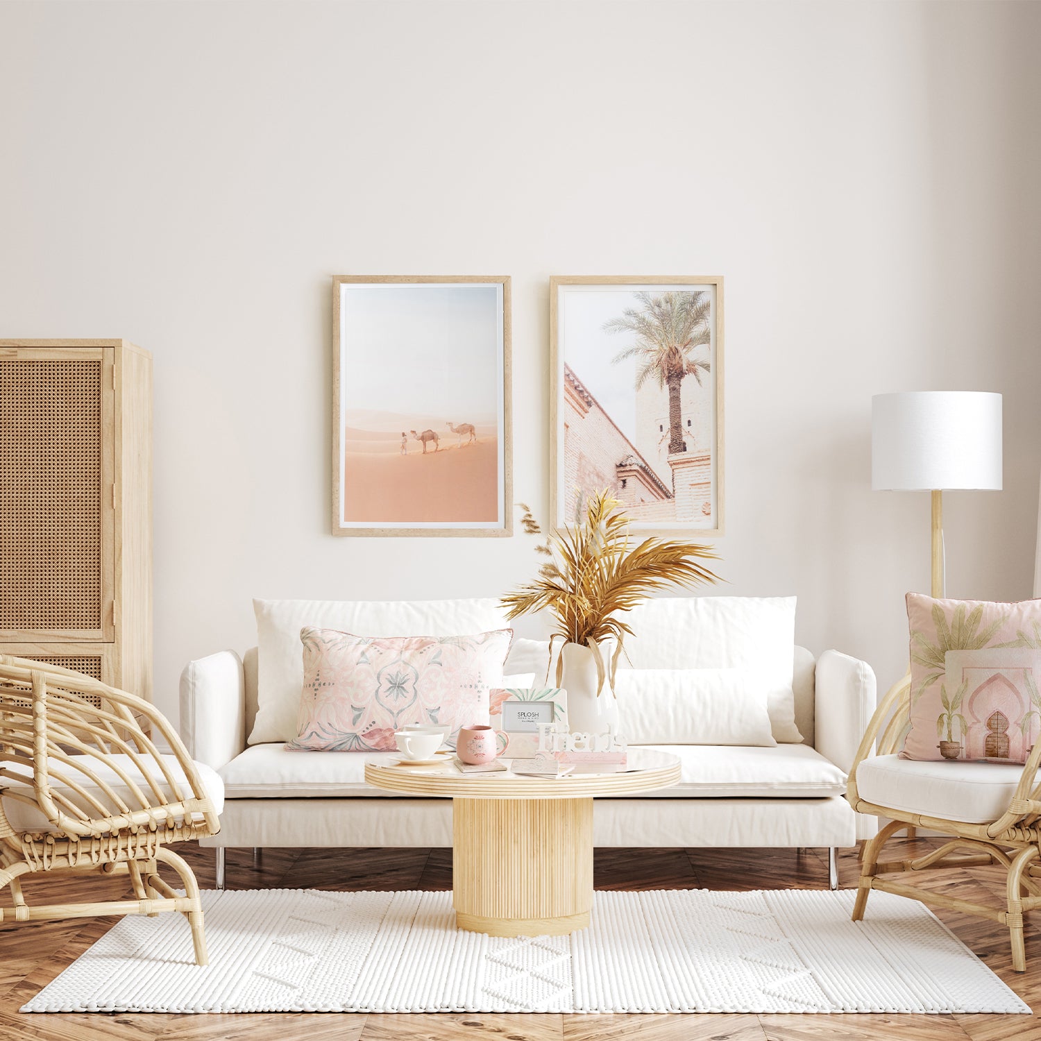 Splosh Modern Oasis Camel Glass Print 40x60