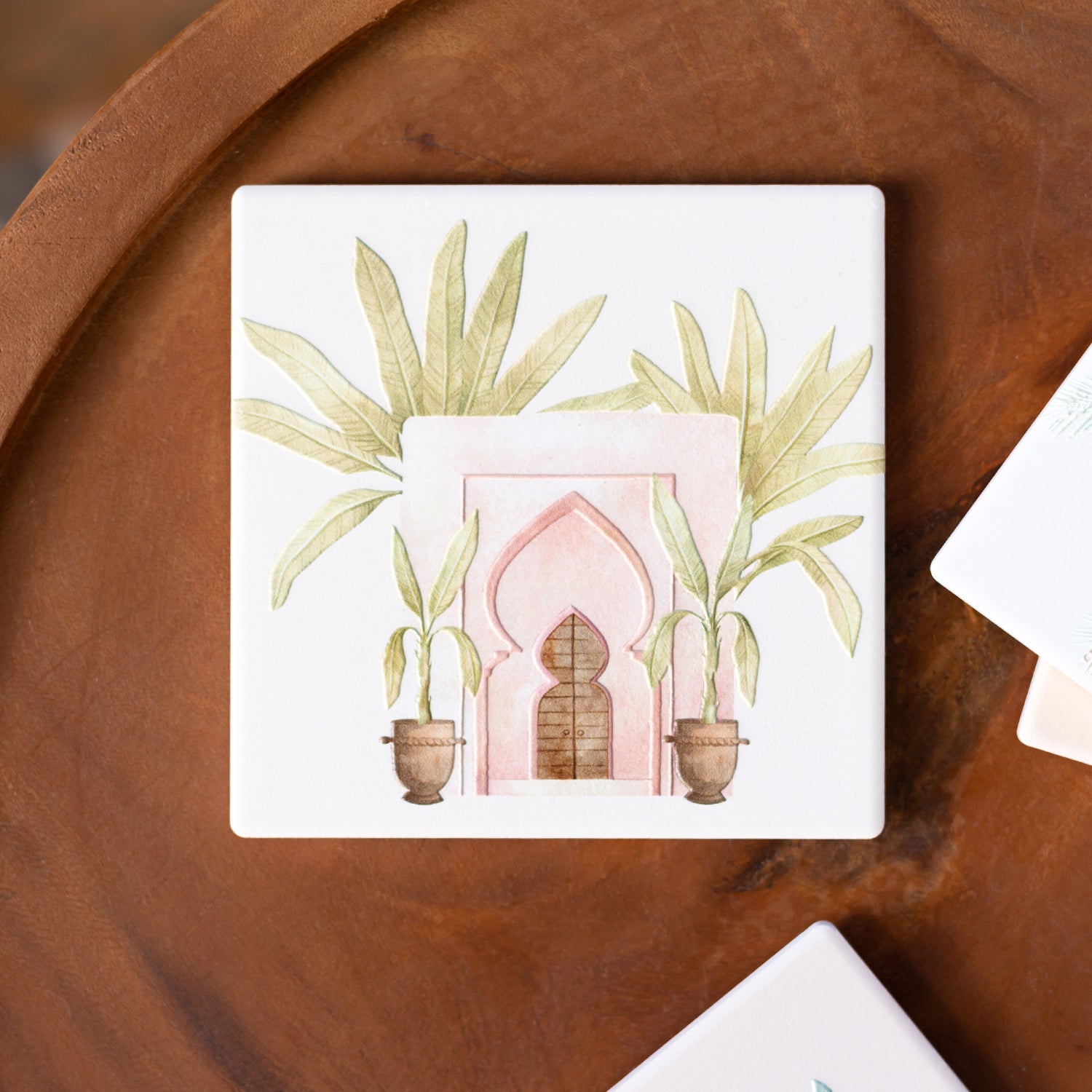 Splosh Modern Oasis Palm Ceramic Coaster