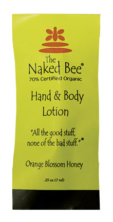 Pack of 25 sample packets of Orange Blossom Hand & Body Lotion from The Naked Bee