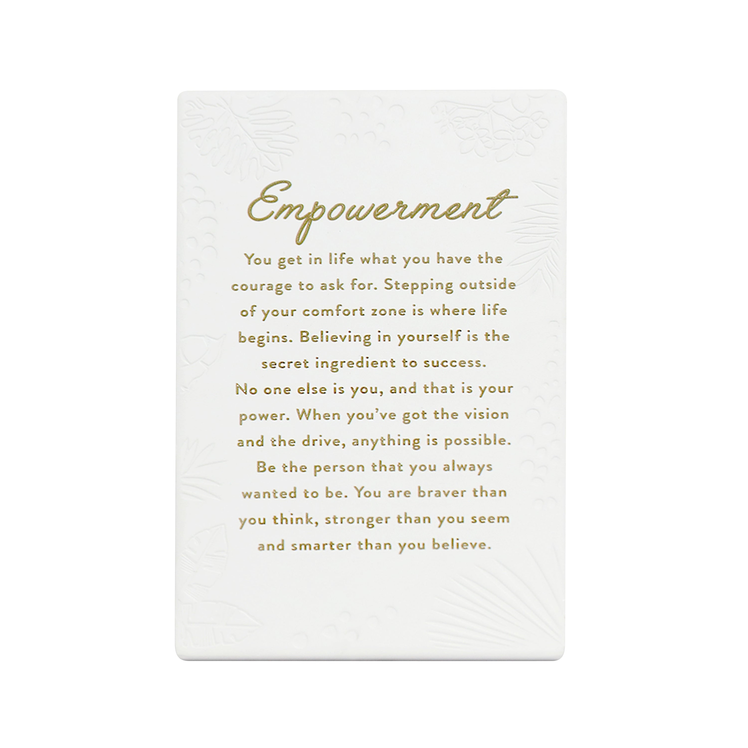 Inspired by their previous best-selling Life Quotes range, Precious Quotes include 12 different verses, with each Quote a meaningful gift idea for someone special. Conveying a custom themed message in a 3D embossed text upon delicate etched floral designs, each Precious Quote also comes with its own custom gift box that features exquisite gold foil detail and personalised “To” and “From” fields.