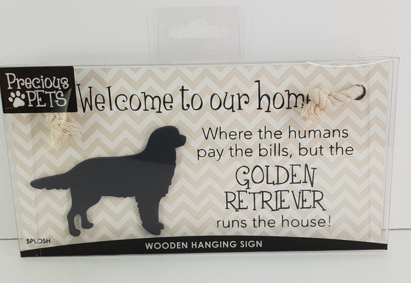 Splosh Precious Pets Hanging Sign - Golden Retriever