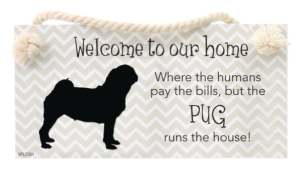 Splosh Precious Pets Hanging Sign - Pug