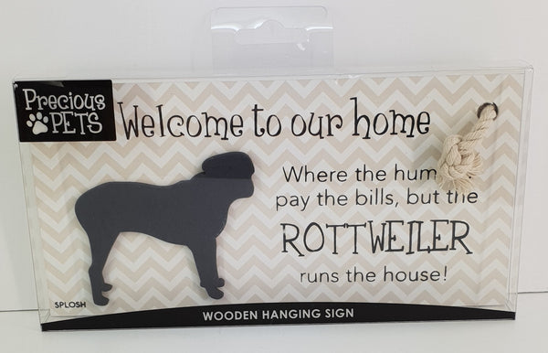 Splosh Precious Pets Hanging Sign - Rottweiler