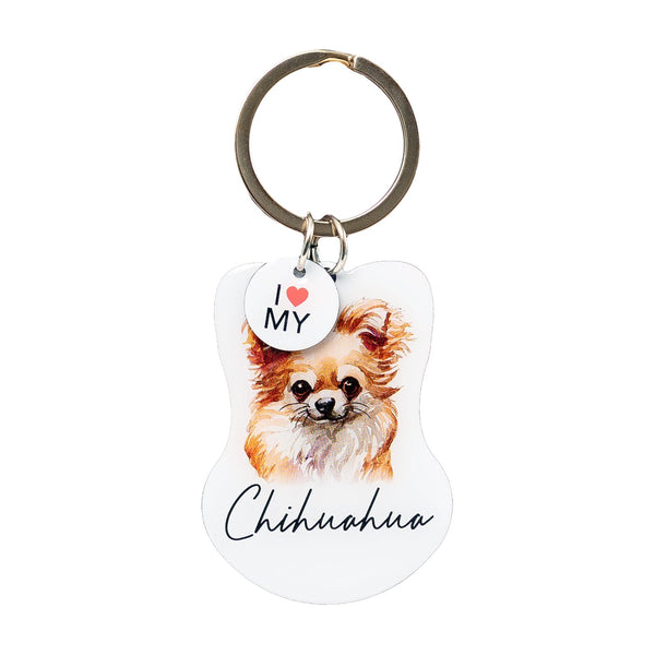 This cute Chihuahua Keychain is the perfect way to celebrate your love for your pet! Whether for yourself of as a gift for the ultimate dog lover. This Keychain is one of 32 dog breeds featured in the Pets Keyring collection.
Dimentions Approx: 5.5 x 4 x 01