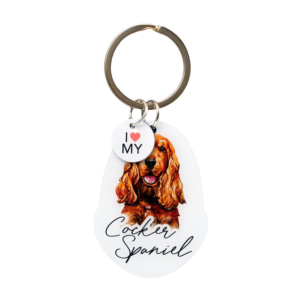 This cute Cocker Spaniel Keychain is the perfect way to celebrate your love for your pet! Whether for yourself of as a gift for the ultimate dog lover. This Keychain is one of 32 dog breeds featured in the Pets Keyring collection.
Dimentions Approx: 5.5 x 4 x 01