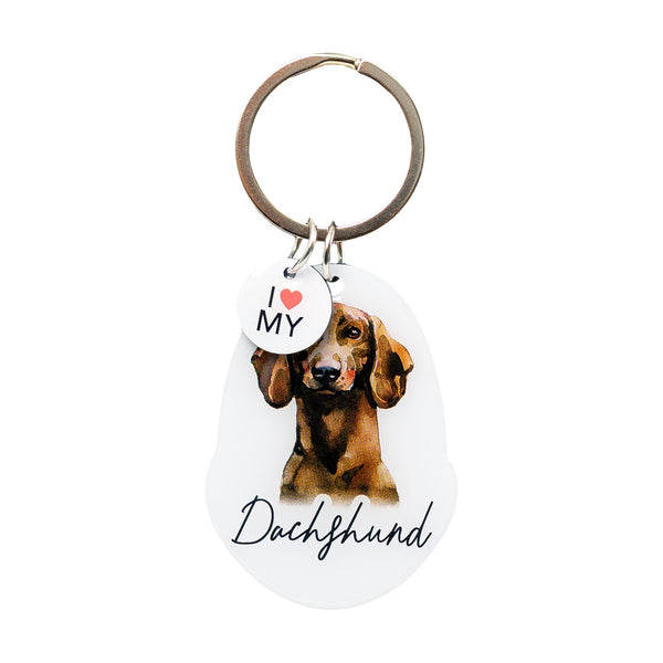 This cute Dachshund Keychain is the perfect way to celebrate your love for your pet! Whether for yourself of as a gift for the ultimate dog lover. This Keychain is one of 32 dog breeds featured in the Pets Keyring collection.
Dimentions Approx: 5.5 x 4 x 01