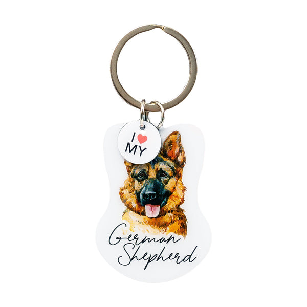 This cute German Shepherd Keychain is the perfect way to celebrate your love for your pet! Whether for yourself of as a gift for the ultimate dog lover. This Keychain is one of 32 dog breeds featured in the Pets Keyring collection.
Dimentions Approx: 5.5 x 4 x 01