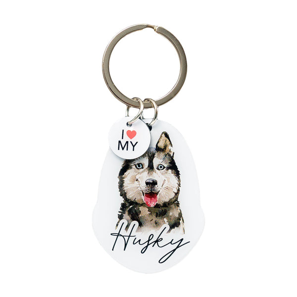 This cute Husky Keychain is the perfect way to celebrate your love for your pet! Whether for yourself of as a gift for the ultimate dog lover. This Keychain is one of 32 dog breeds featured in the Pets Keyring collection.
Dimentions Approx: 5.5 x 4 x 01