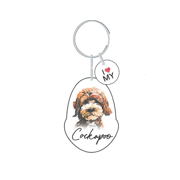 This cute Cockapoo Keychain is the perfect way to celebrate your love for your pet! Whether for yourself of as a gift for the ultimate dog lover. This Keychain is one of 32 dog breeds featured in the Pets Keyring collection.
Dimentions Approx: 5.5 x 4 x 01