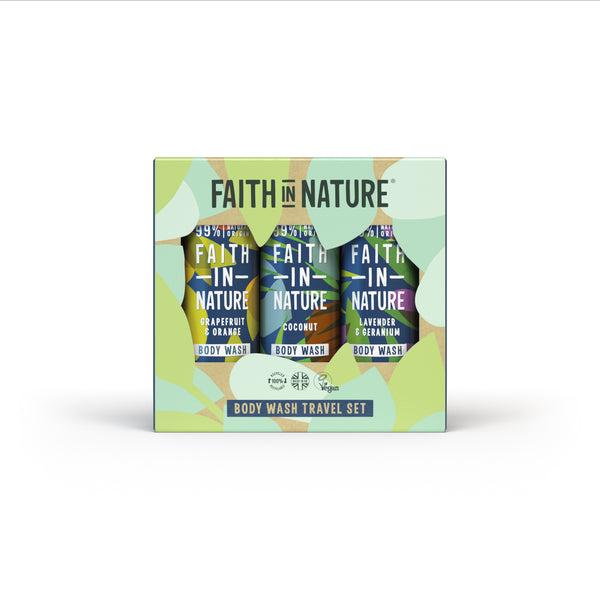 Faith in Nature Body Wash Travel Set 3 x 100ml