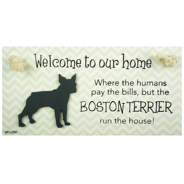 Splosh Precious Pets Hanging Sign - Boston Terrier