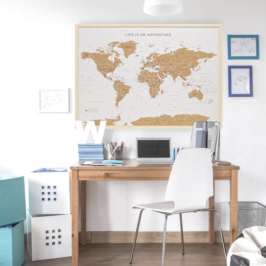Splosh Travel Board World Map - Large - White